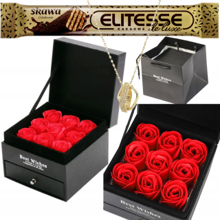 Kvetinová ozdoba - Náhrdelník Eternal Rose in Glass Valentínsky darček + SKAWA WAFLE ELITESSE DE LUX 20G